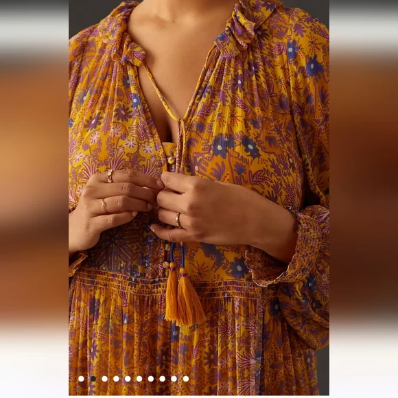 Anthropologie The Marais Printed Chiffon Dress. Multicolored. Size Small. NWOT. - Picture 4 of 15